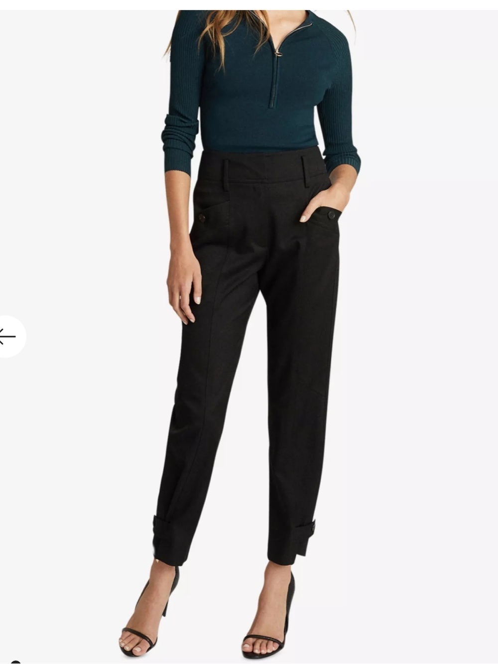 Reiss Lexi Zip Neck Knitted Top